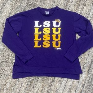 LSU, light weight crewneck, long sleeve sweatshirt, size medium (8/10)